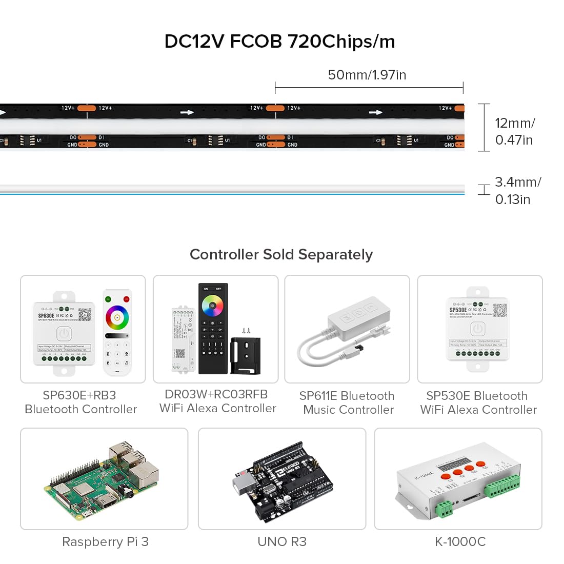 BTF-LIGHTING FCOB is cuttable and end-to-end connectable for flexible layouts
