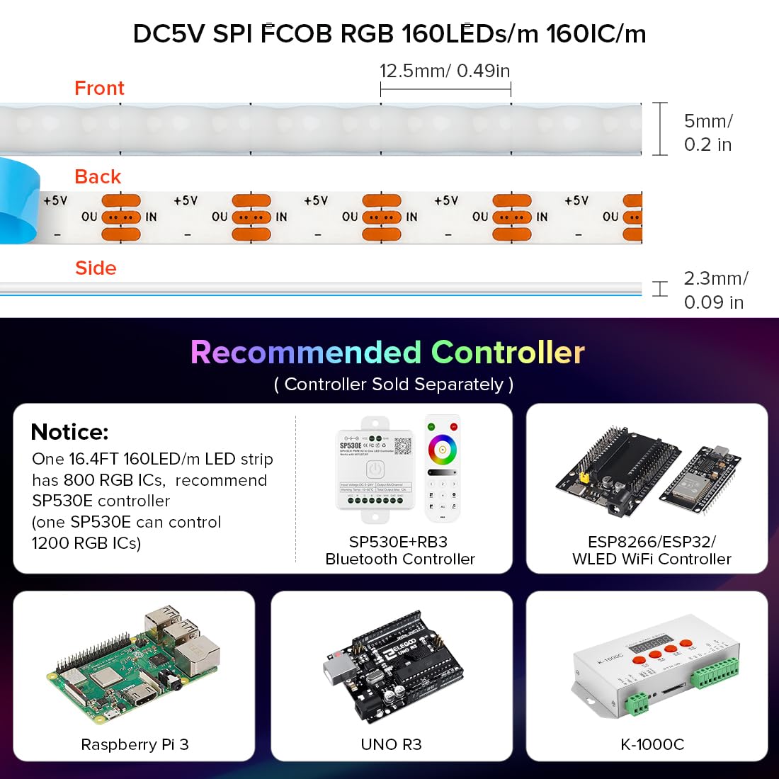 BTF-LIGHTING FCOB XGB1338 color-mixing 16M capability for vibrant scenes