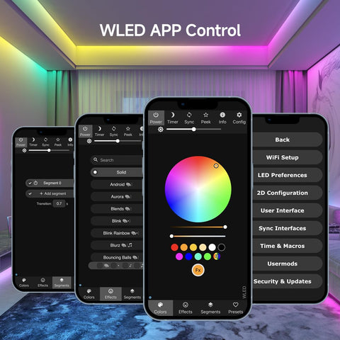Flexible LED matrix configuration for custom layouts and effects