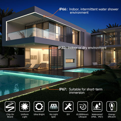 Living room ambience created with warm BTF-LIGHTING strip lighting