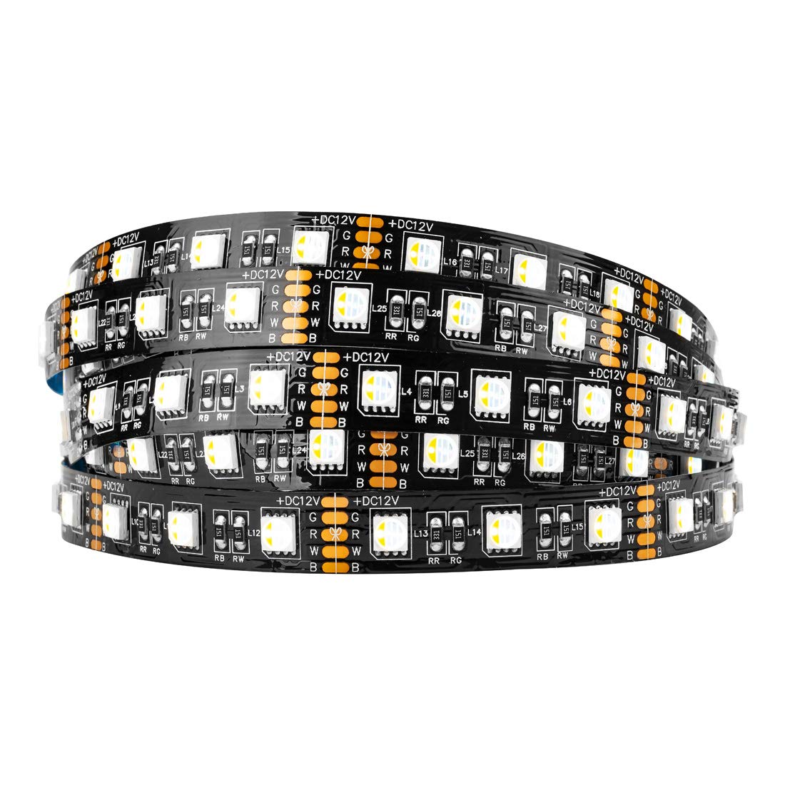 BTF-Lighting RGBW 5 m strip glowing in vibrant multicolor for living room ambience