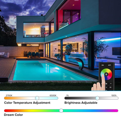 BTF-LIGHTING RGBW LED strip with 16 million colors for mood lighting.