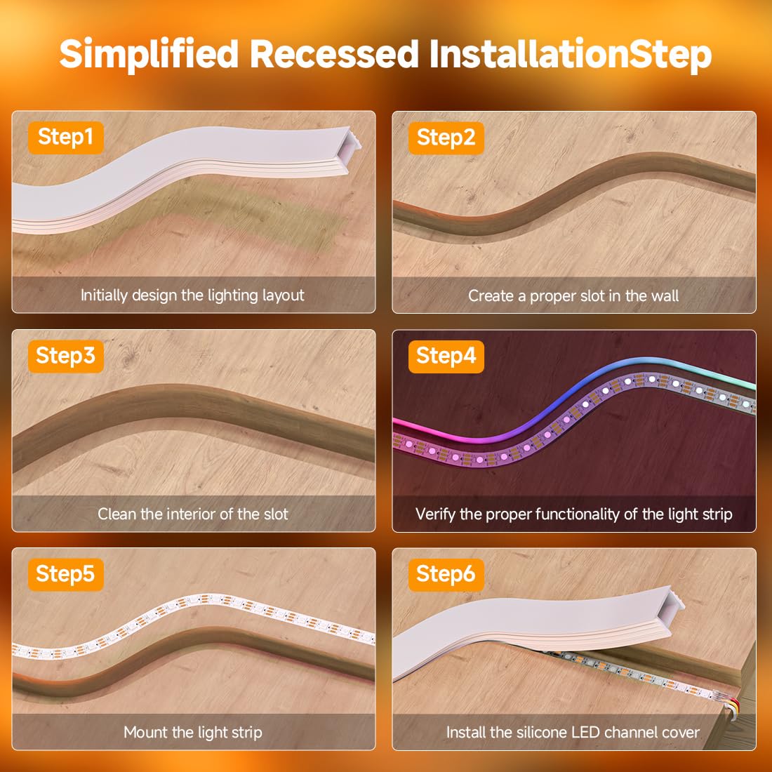 BTF-LIGHTING silicone LED channel milky cover diffuses light for cozy living room ambiance.