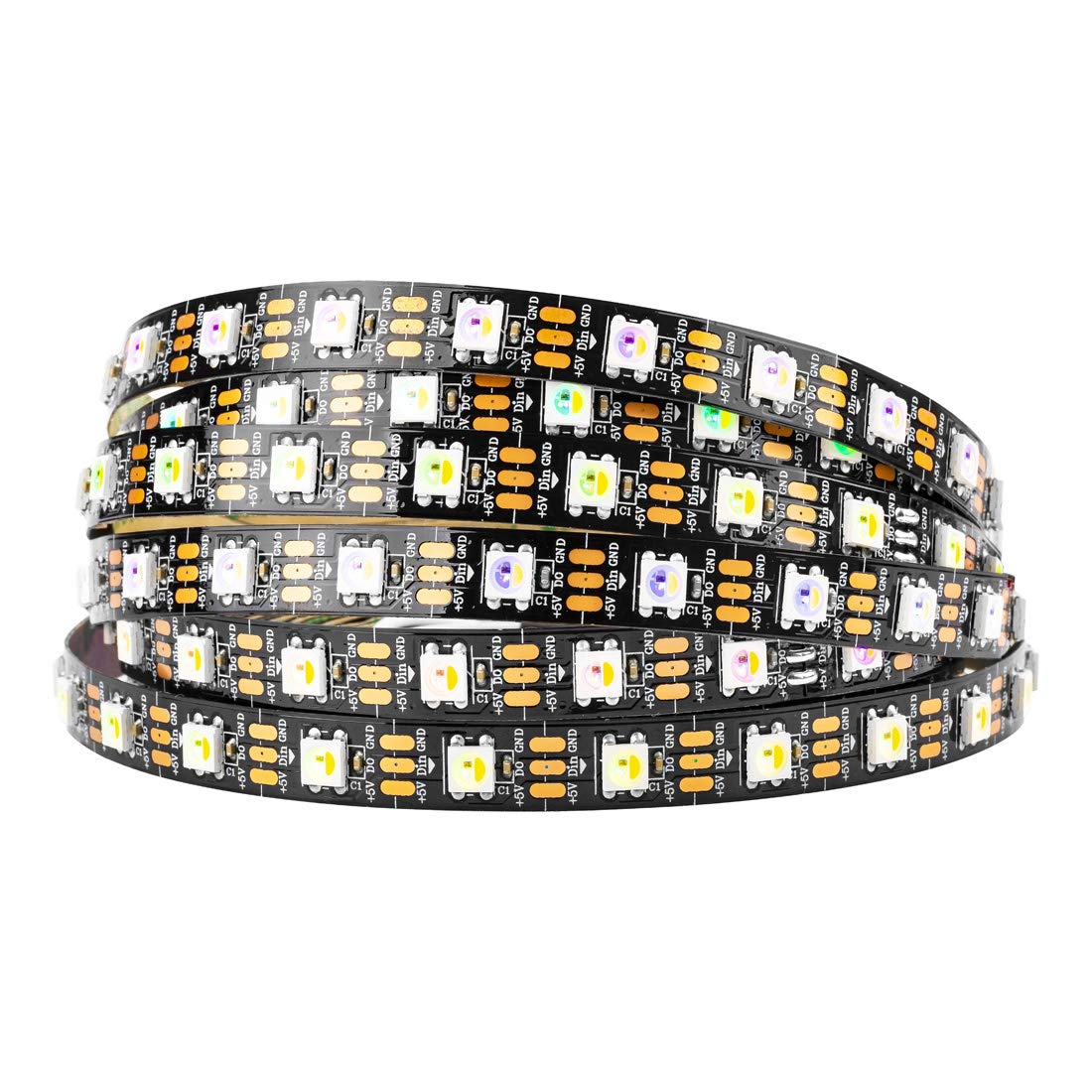 BTF-LIGHTING SK6812 RGBW strip close-up shows vivid ambient lighting options