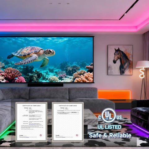 Dynamic color transitions on a BTF-LIGHTING SK6812 RGBW strip in use