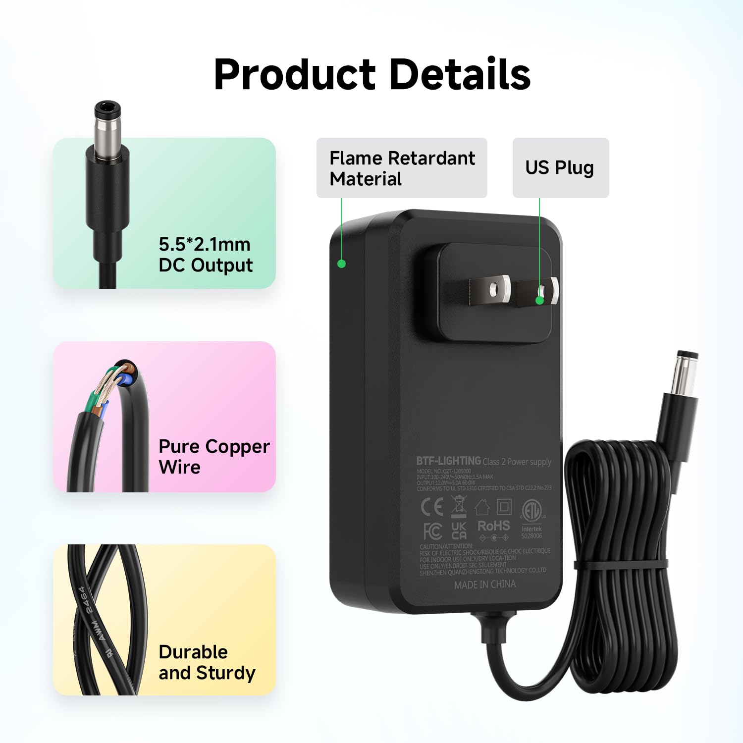 btf-lighting power supply used with 12V LED strips and CCTV systems