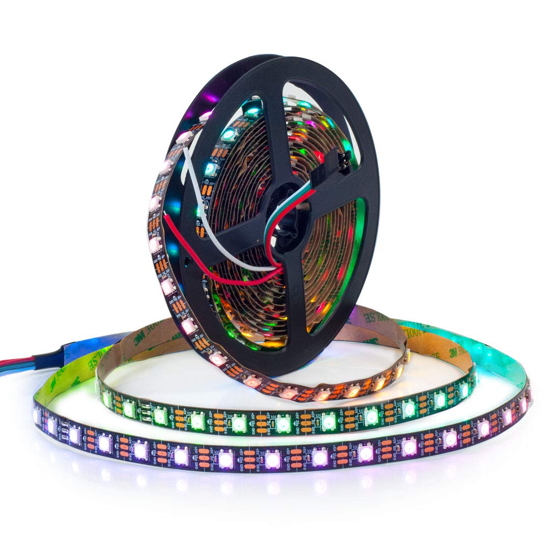 BTF-LIGHTING WS2812B RGB ECO strip front view showing vibrant ambient lighting