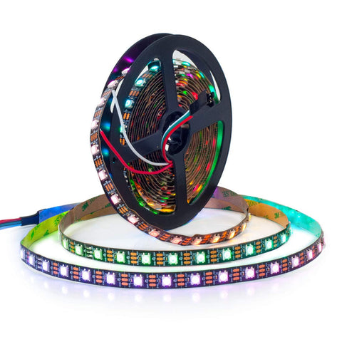 BTF-LIGHTING WS2812B RGB ECO strip front view showing vibrant ambient lighting