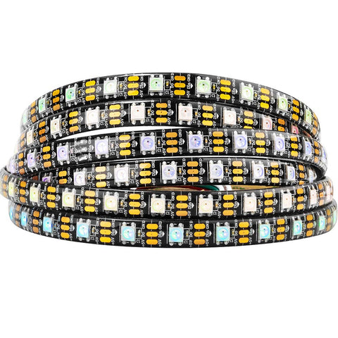 BTF-LIGHTING WS2812B RGB strip front view shows vivid full-color range and dense pixels