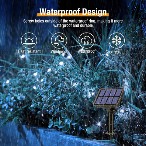 btfarm IP65 waterproof solar panel keeps lights reliable in rain or snow
