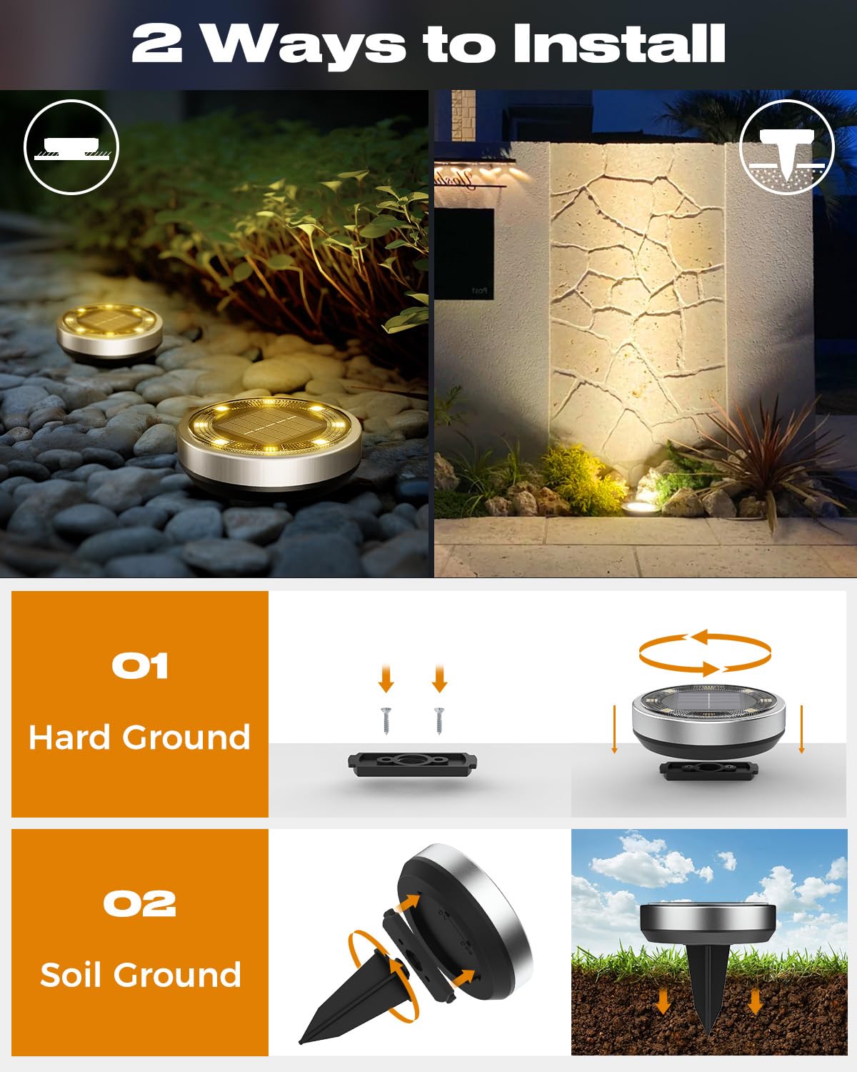 btfarm solar disk light warm white emission adds cozy ambiance to spaces.