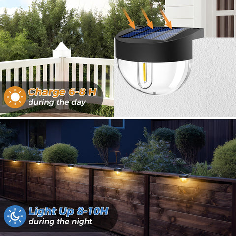 btfarm solar fence light with waterproof ABS housing for durable garden lighting in all weather.