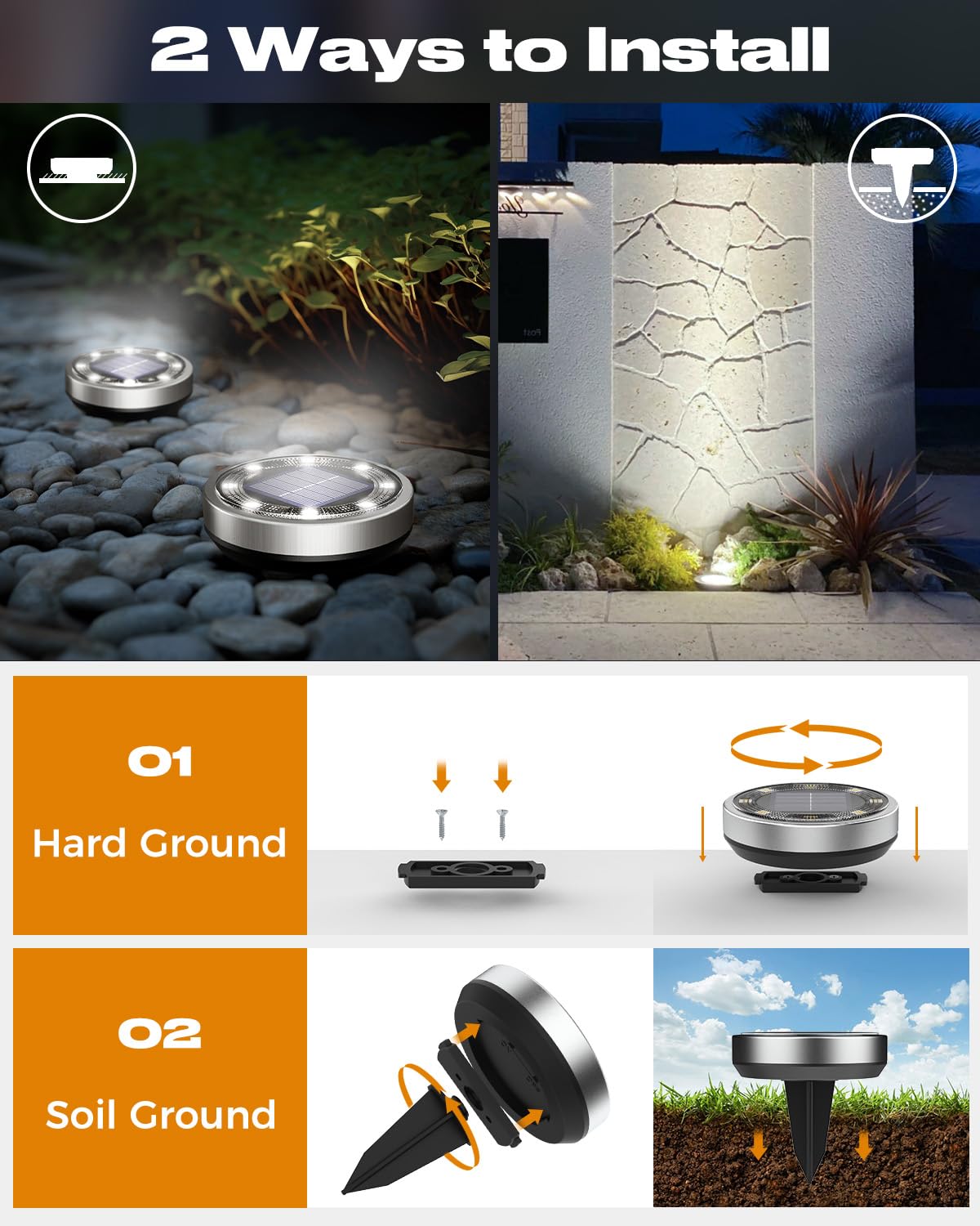 btfarm solar light installation screw buckle for easy ground mounting.