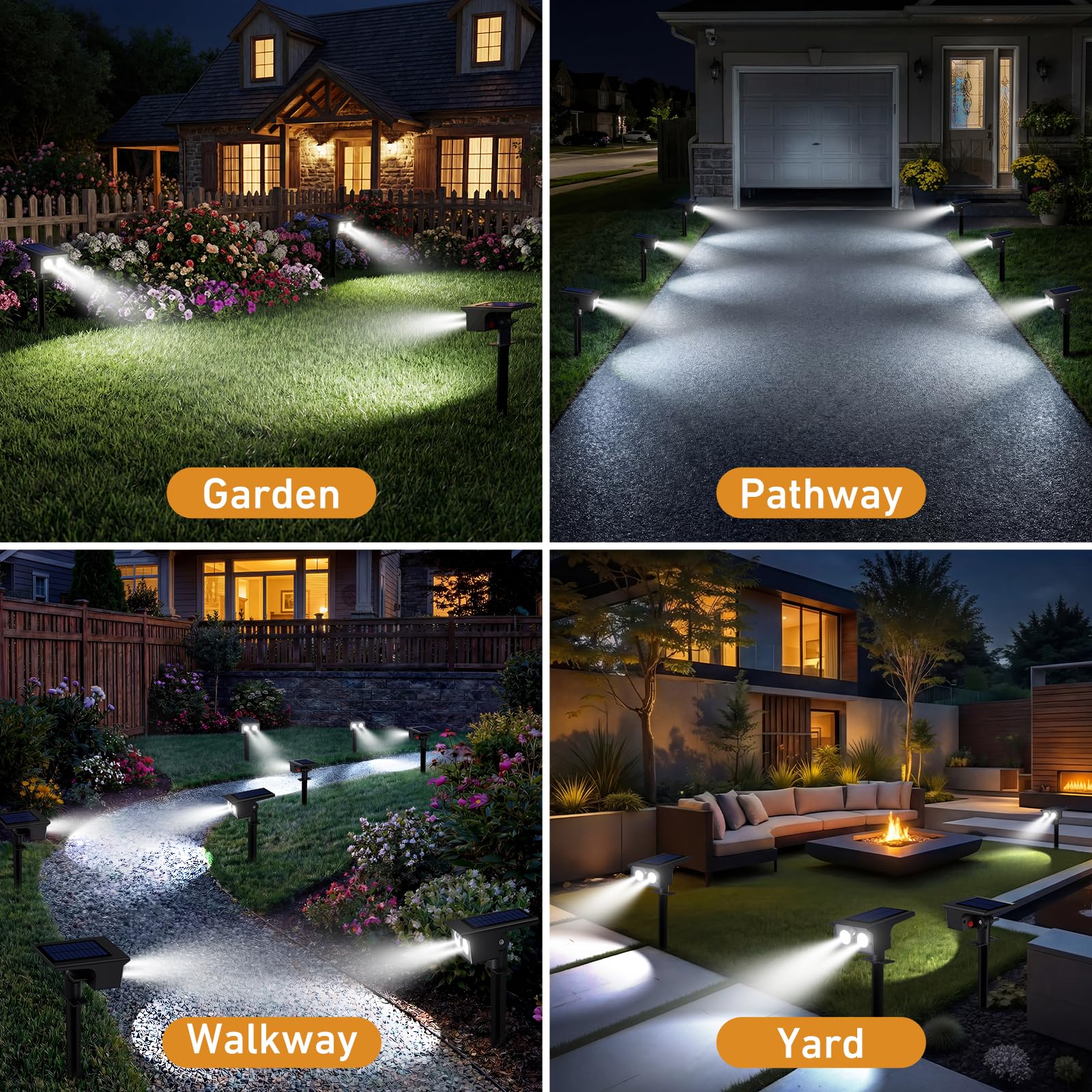 btfarm solar spot light 1500mAh battery provides extended charging life