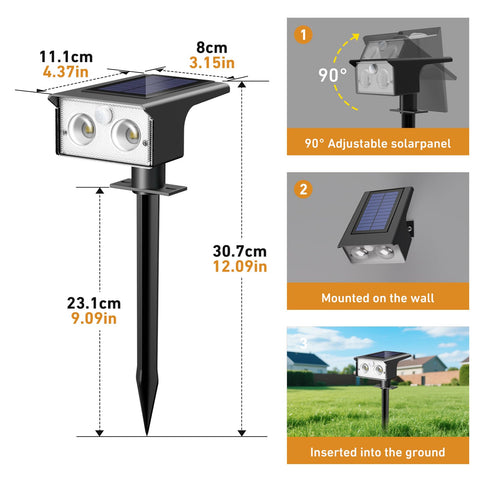 btfarm solar spot light high-brightness lens creates focused illumination