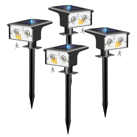 btfarm solar spot light outdoor wall mount with dusk-to-dawn illumination