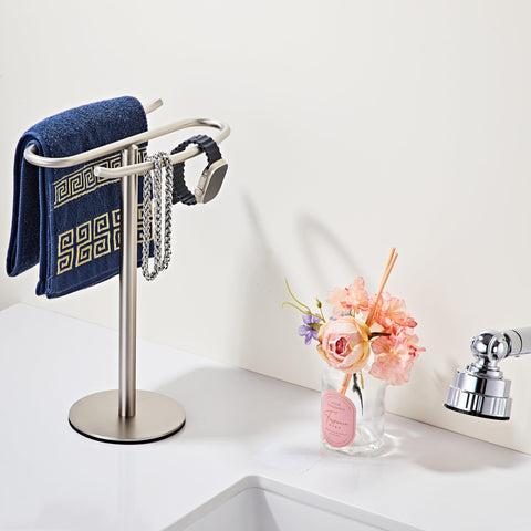 BTHRMHW free-standing towel rack 13-inch height ideal for vanity countertops
