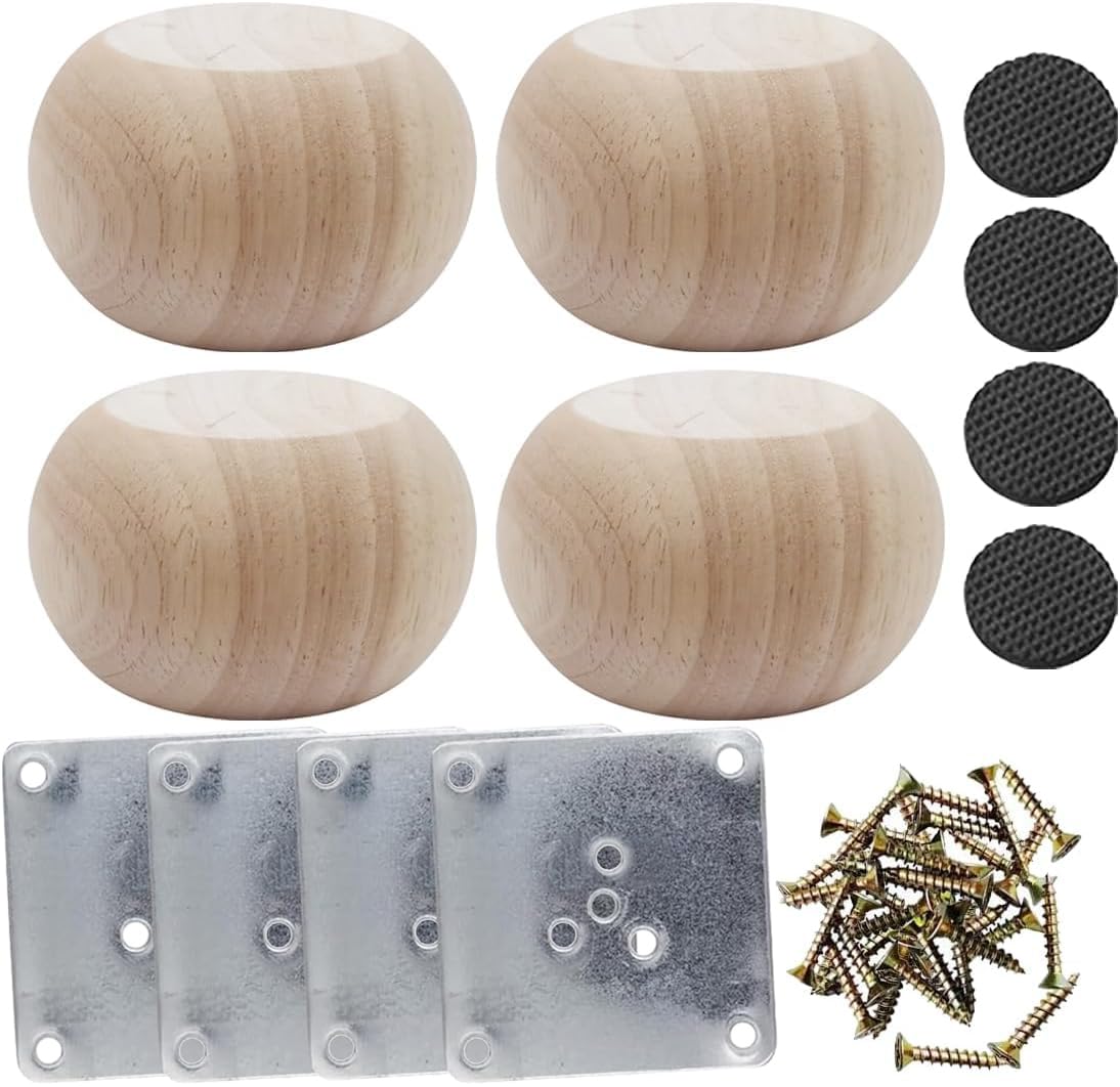 Btibpse 2in wooden bun feet with oak finish for easy style upgrade