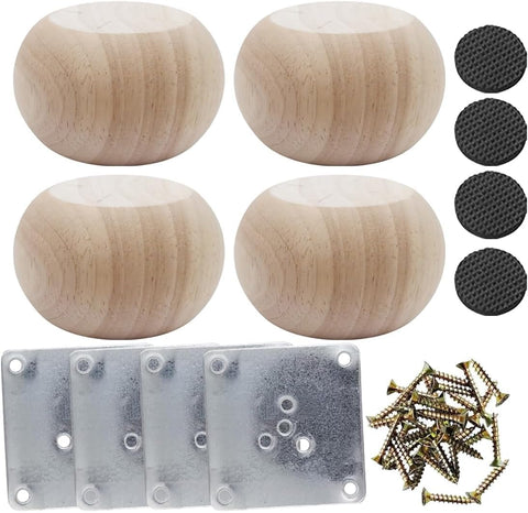 Btibpse 2in wooden bun feet with oak finish for easy style upgrade