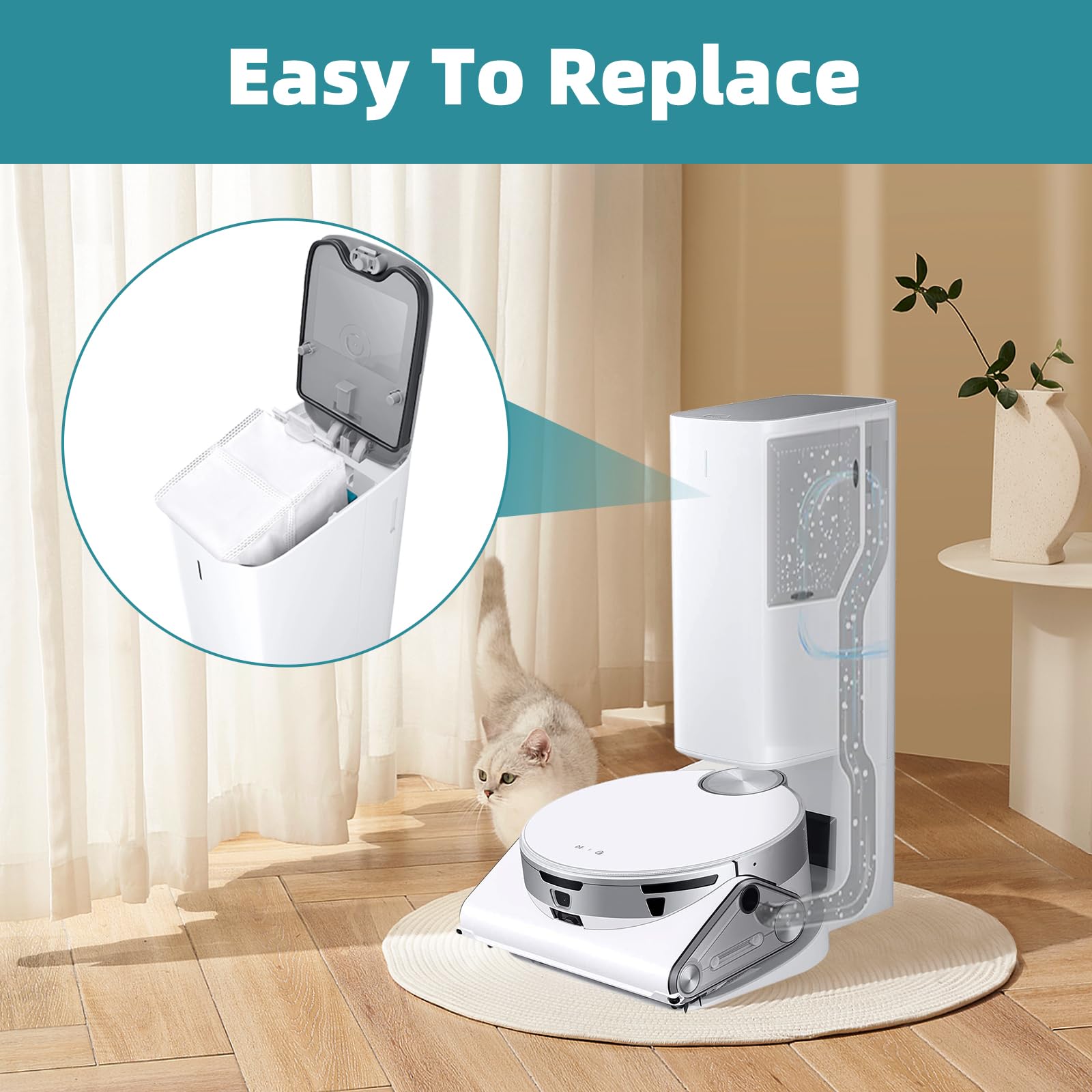 BTRSOLUS VCA-RDB95 multi-layer bag, high filtration keeps indoor air fresher.