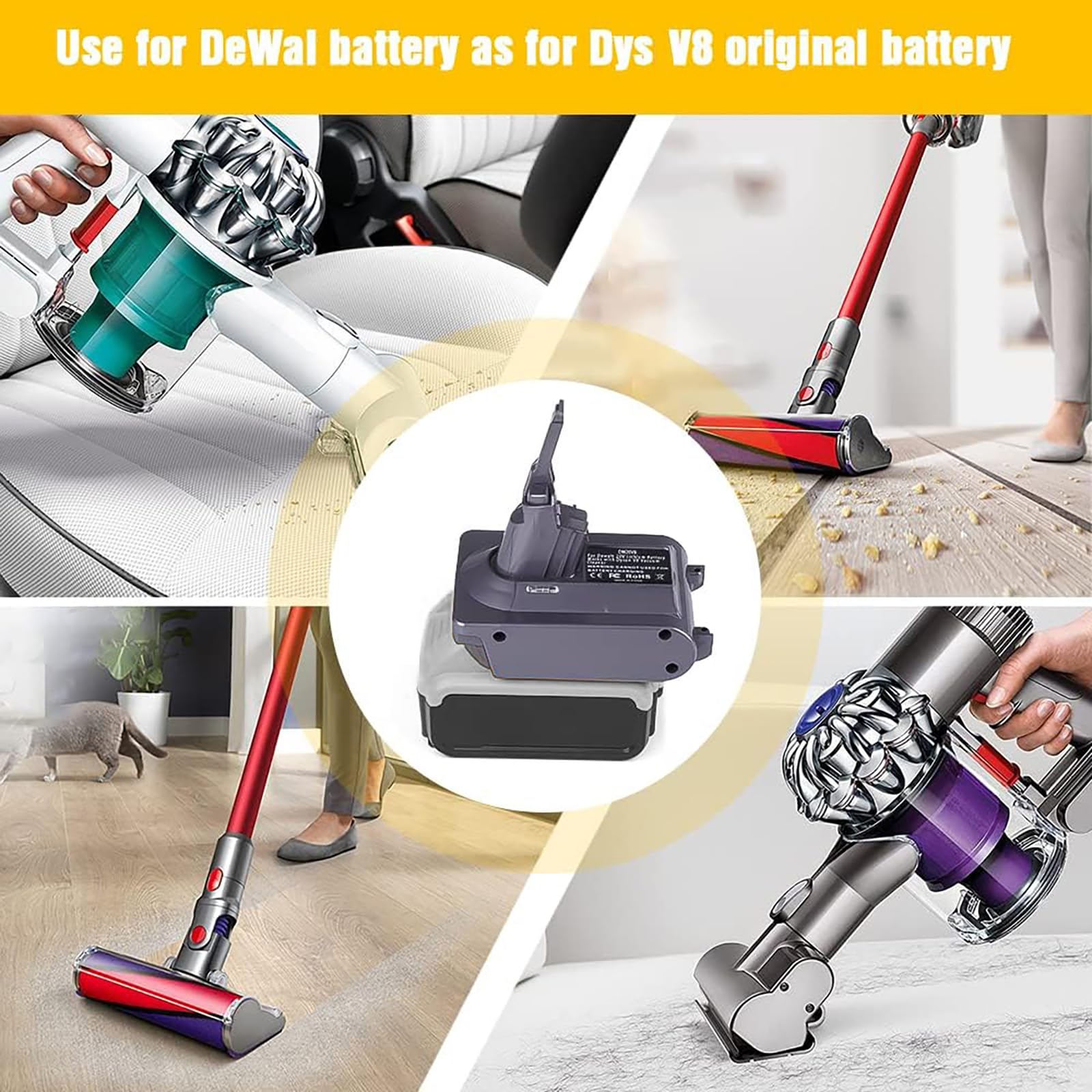BTRUI DW20V8 adapter packaging provides warranty and support information