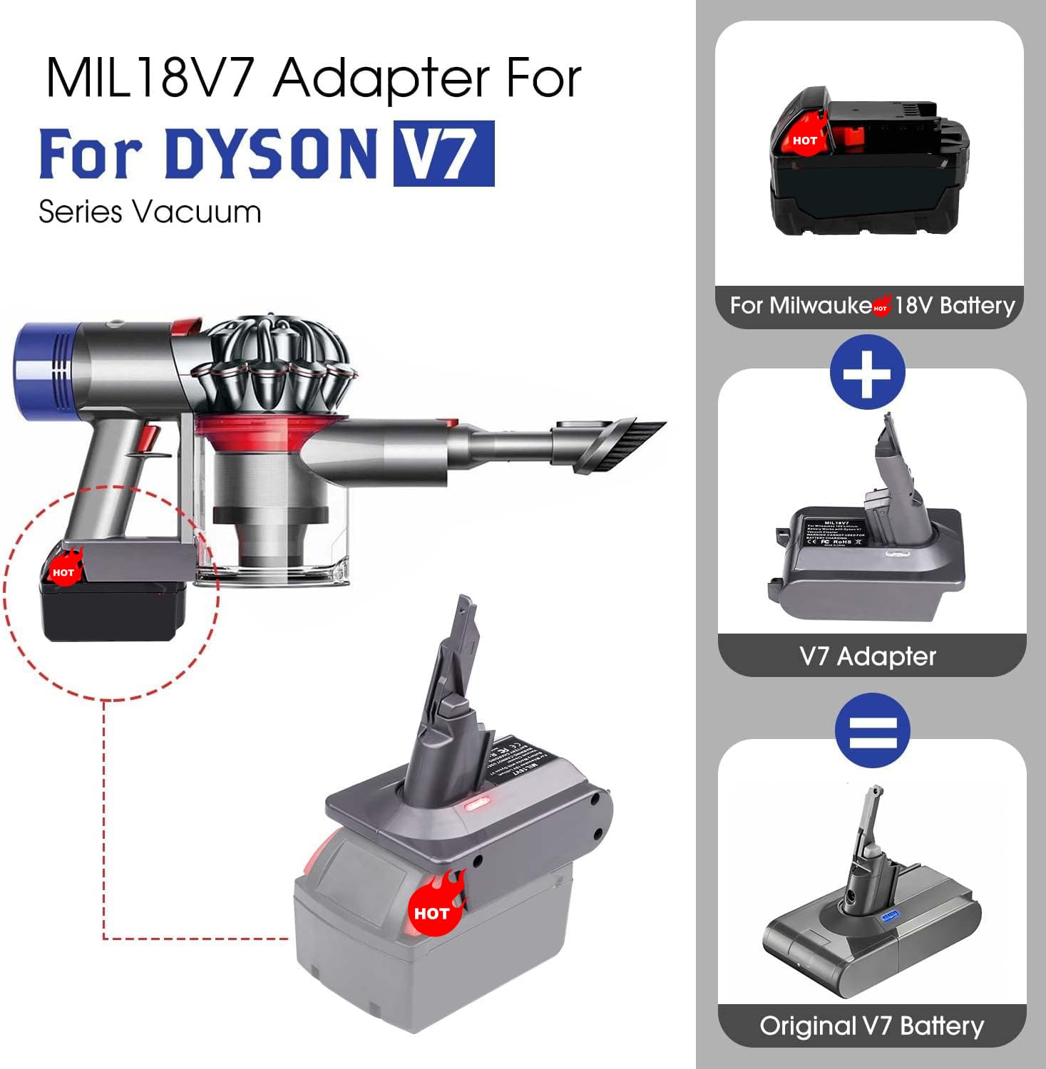 BTRUI MIL18V7 compatibility label showing broad M18 support.