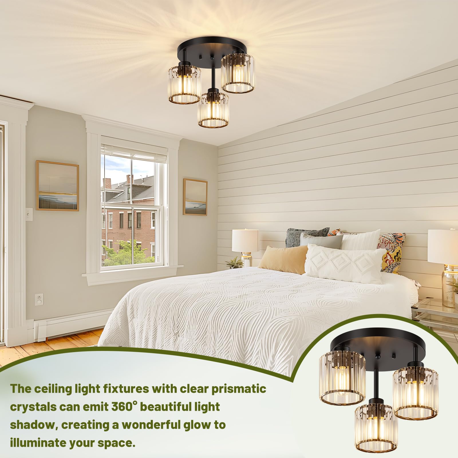 Btvsd E26 dimmable semi-flush mount for versatile mood control.