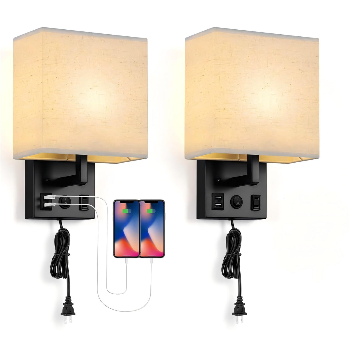 BTY modern wall sconce with linen shade adds warm light, ideal for reading corners.