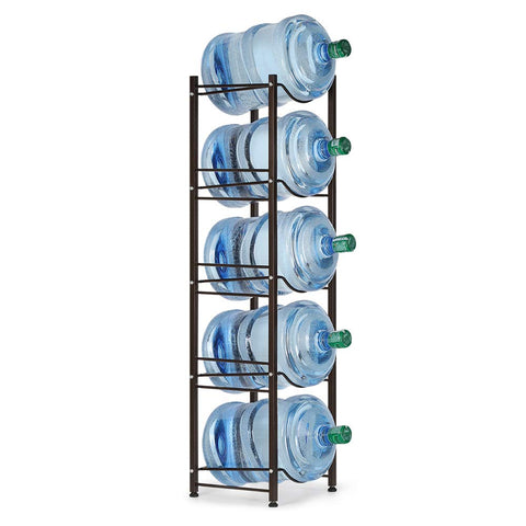 BTY 5-tier rack front view demonstrates sturdy storage for heavy 5-gallon jugs.