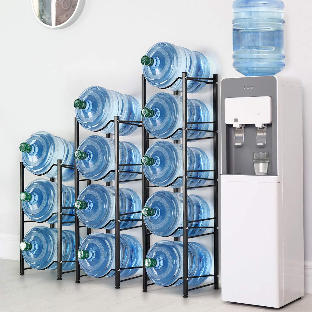 BTY water jug rack close-up emphasizes durable rust-resistant steel.
