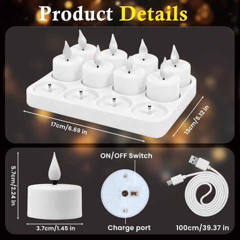 Buaszay remote-control tea lights with flicker and timer options.