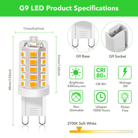 BUBO G9 LED Bulb 10-pack packaging for quick upgrades