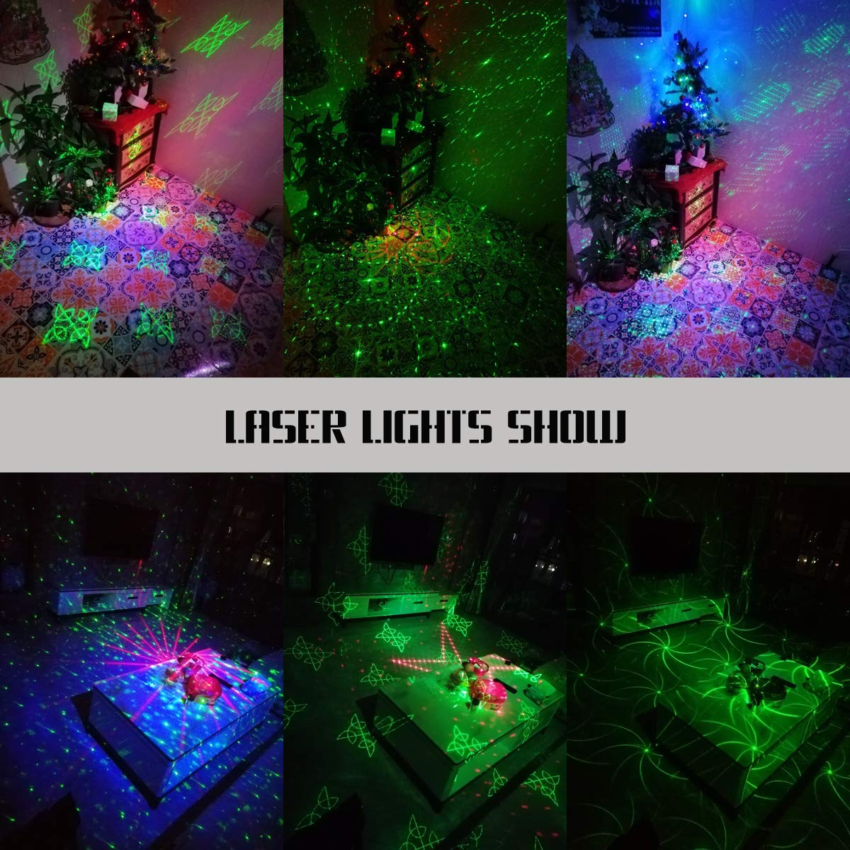 Bubusan Laser Lights Show Projector beam-combinations create dynamic laser effects.