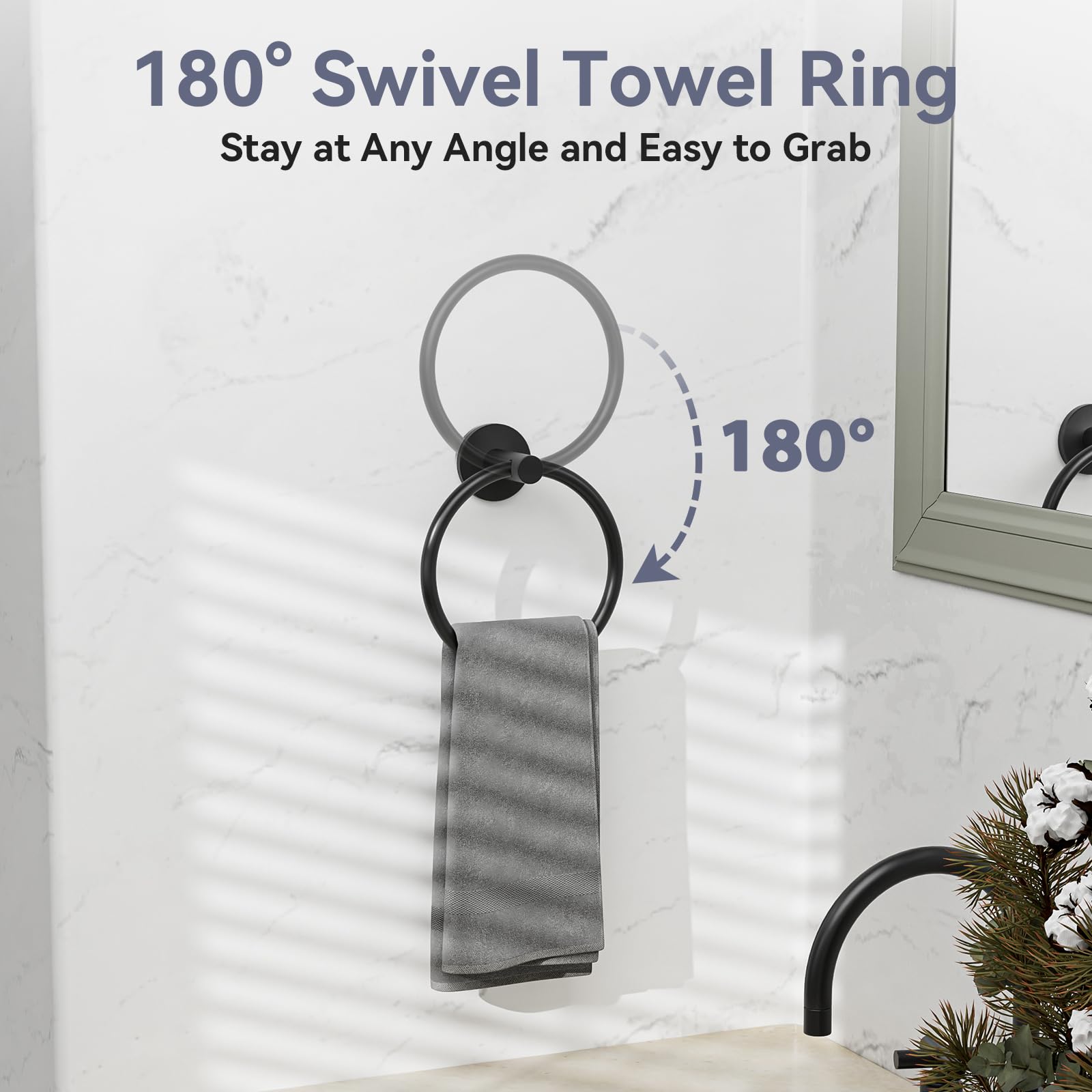 Bubxo robe hook provides convenient robe storage within reach.