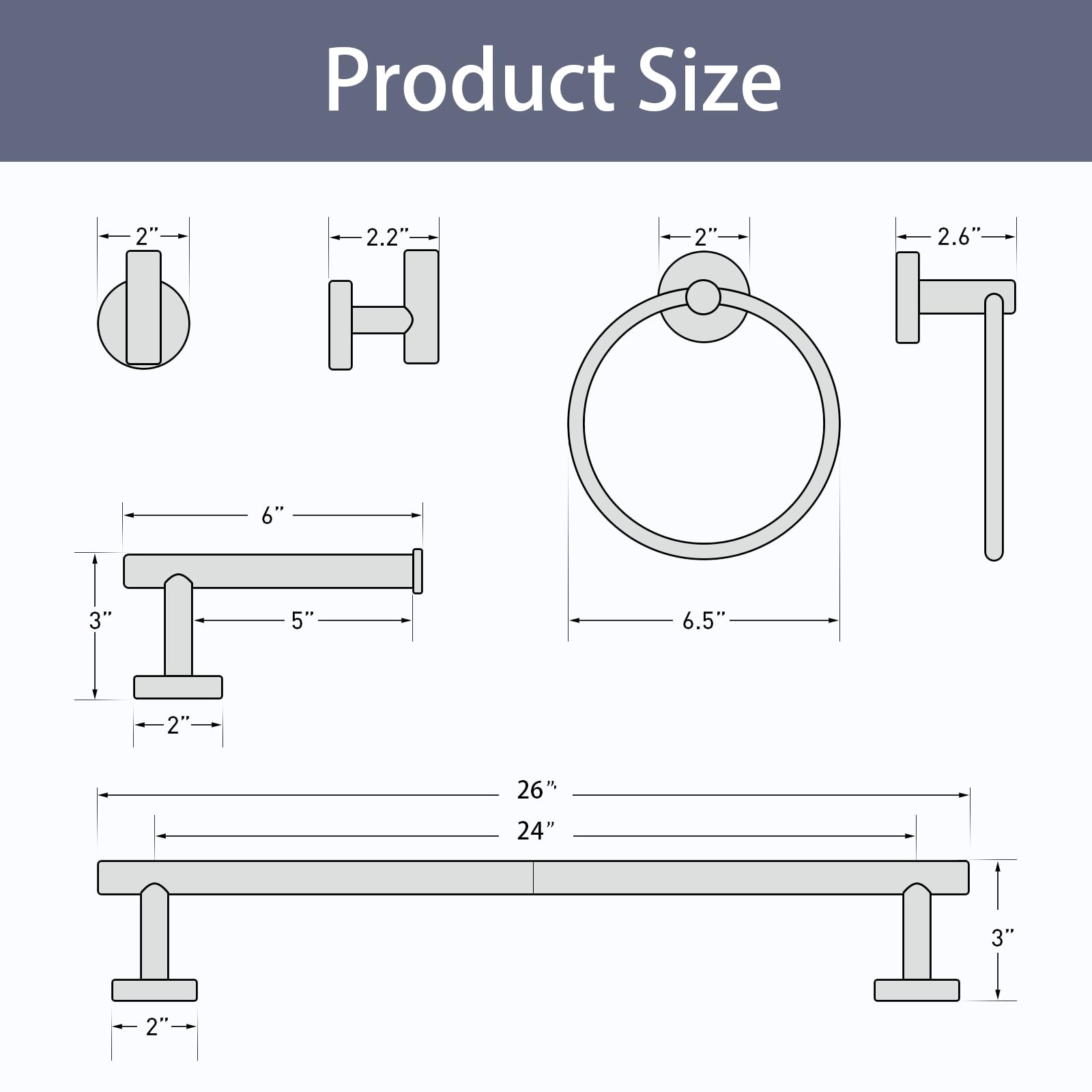 Bubxo matte black toilet paper holder complements the set with cohesive storage.