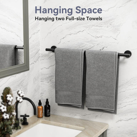 Bubxo split-design towel bar enables straightforward installation.