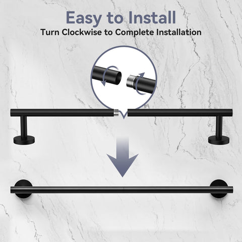 Bubxo towel bar with 3 inch clearance promoting airflow for quick drying