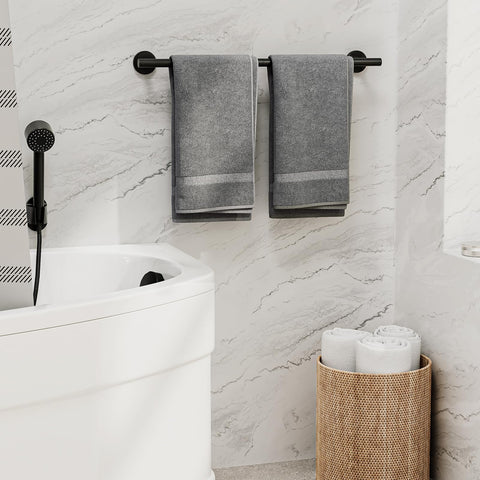 Bubxo wall mounted towel rack installed on wall for organized bathroom use