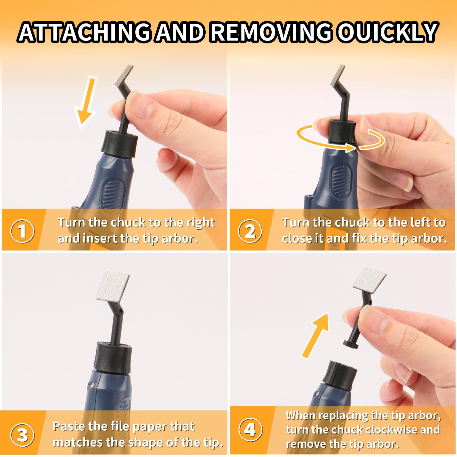 Bucasso cordless pen sander ergonomic handle supports comfortable use.