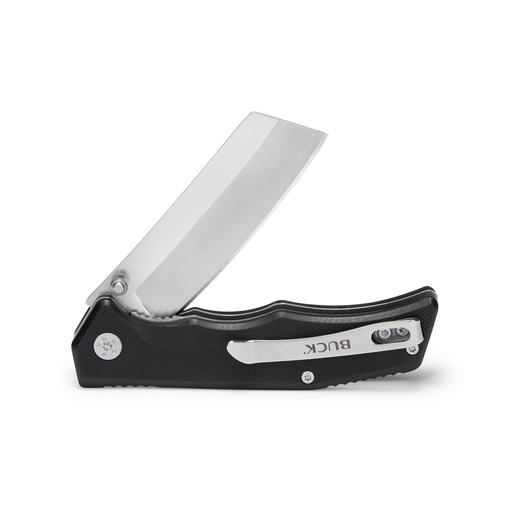 Buck Knives 252 Trunk textured G10 handle provides a secure, comfortable grip