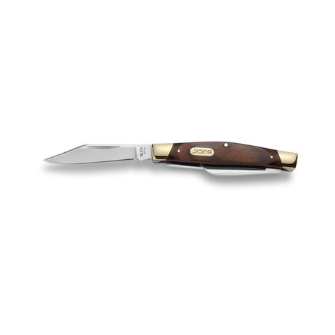 Buck Knives 371 Stockman sheepsfoot blade delivers clean cuts on flat surfaces.