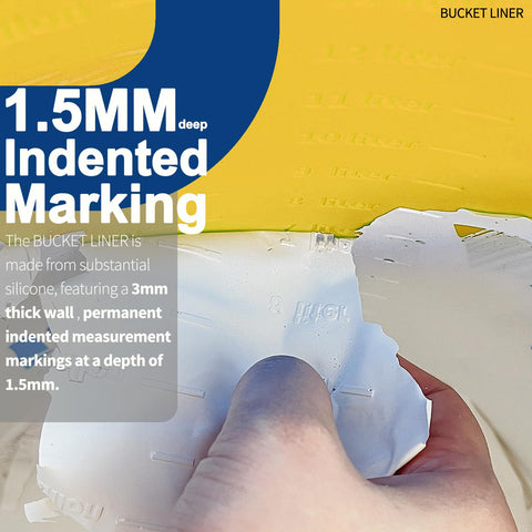 Folded BUCKET LINER design demonstrates easy transport and compact storage.