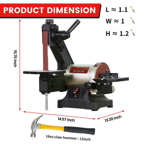Bucktool 5-inch disc ready for versatile sanding of furniture.