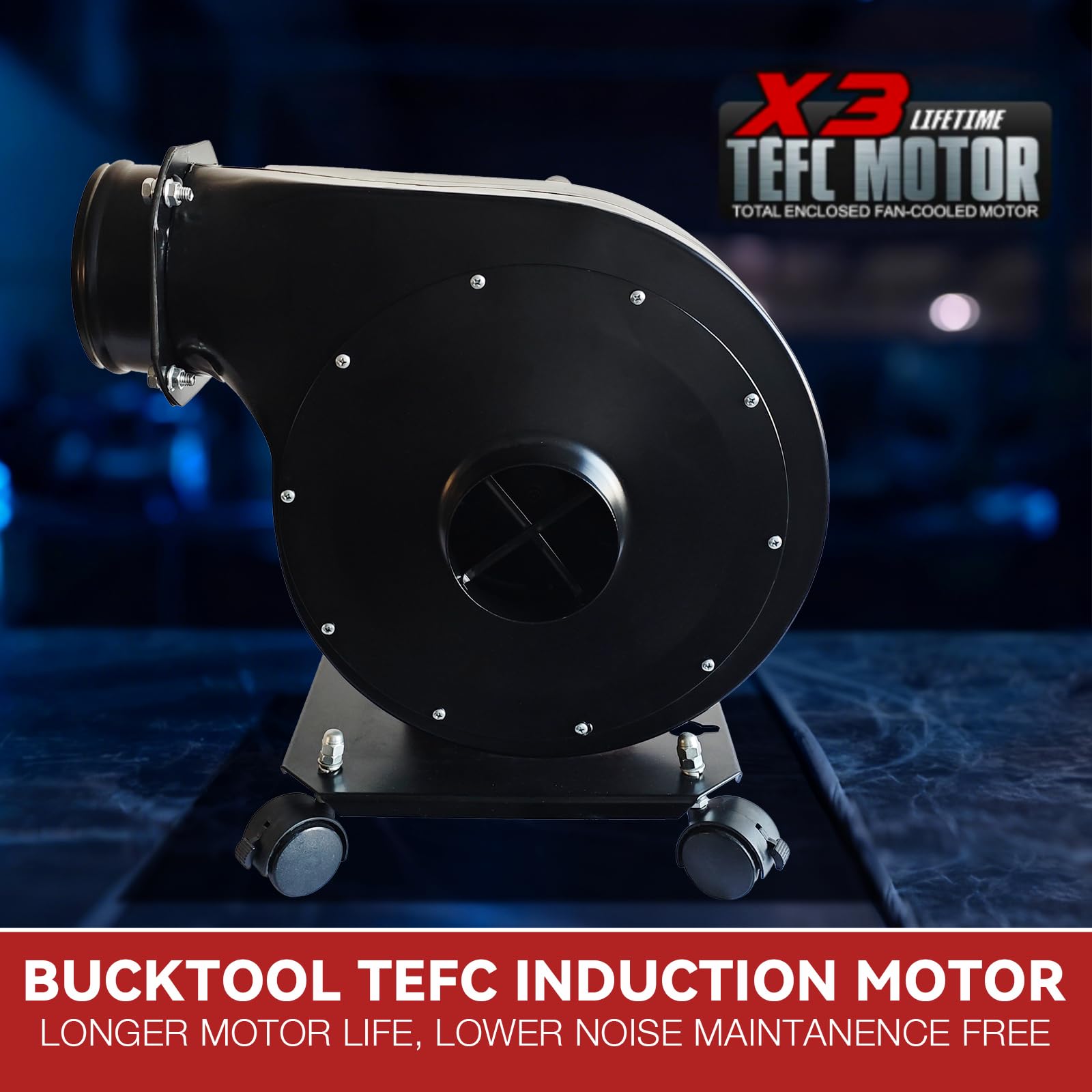 Bucktool 660-CFM airflow provides strong suction across woodworking tools.