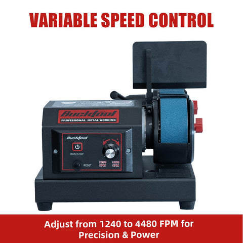 Bucktool adjustable leveling foot stabilizes the sander on uneven surfaces.