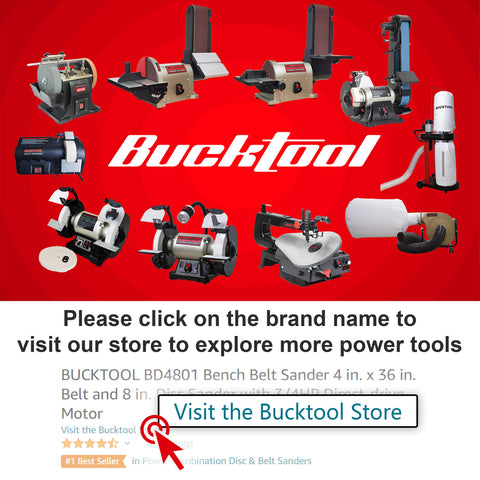 Bucktool cast aluminum base with rubber feet minimizes bench vibration