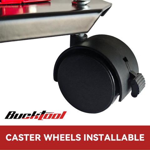 Bucktool dual-mount-design-wheels offer portability or fixed setup for flexible workflow.