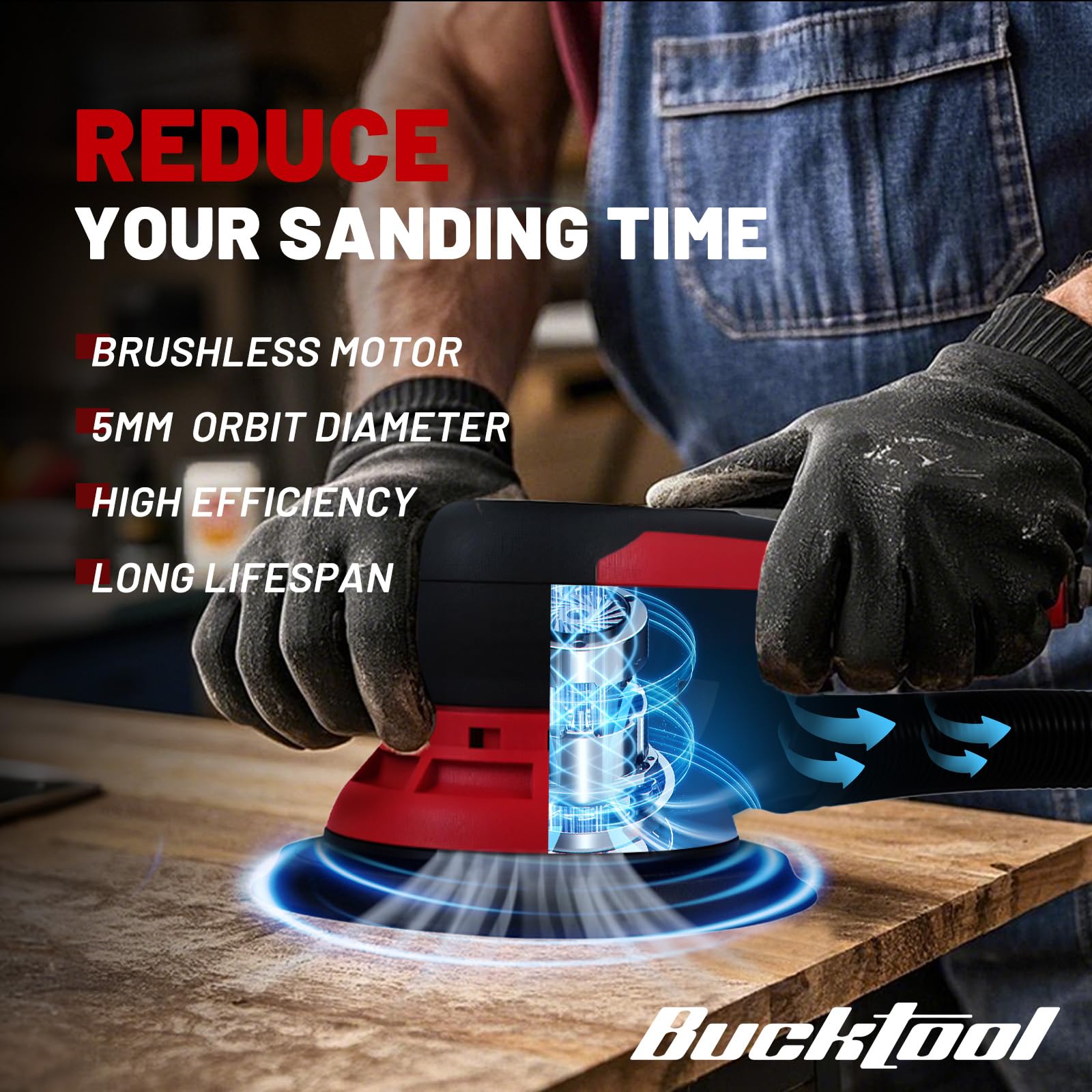 Bucktool ergonomic one-hand handle supports extended use with reduced fatigue.