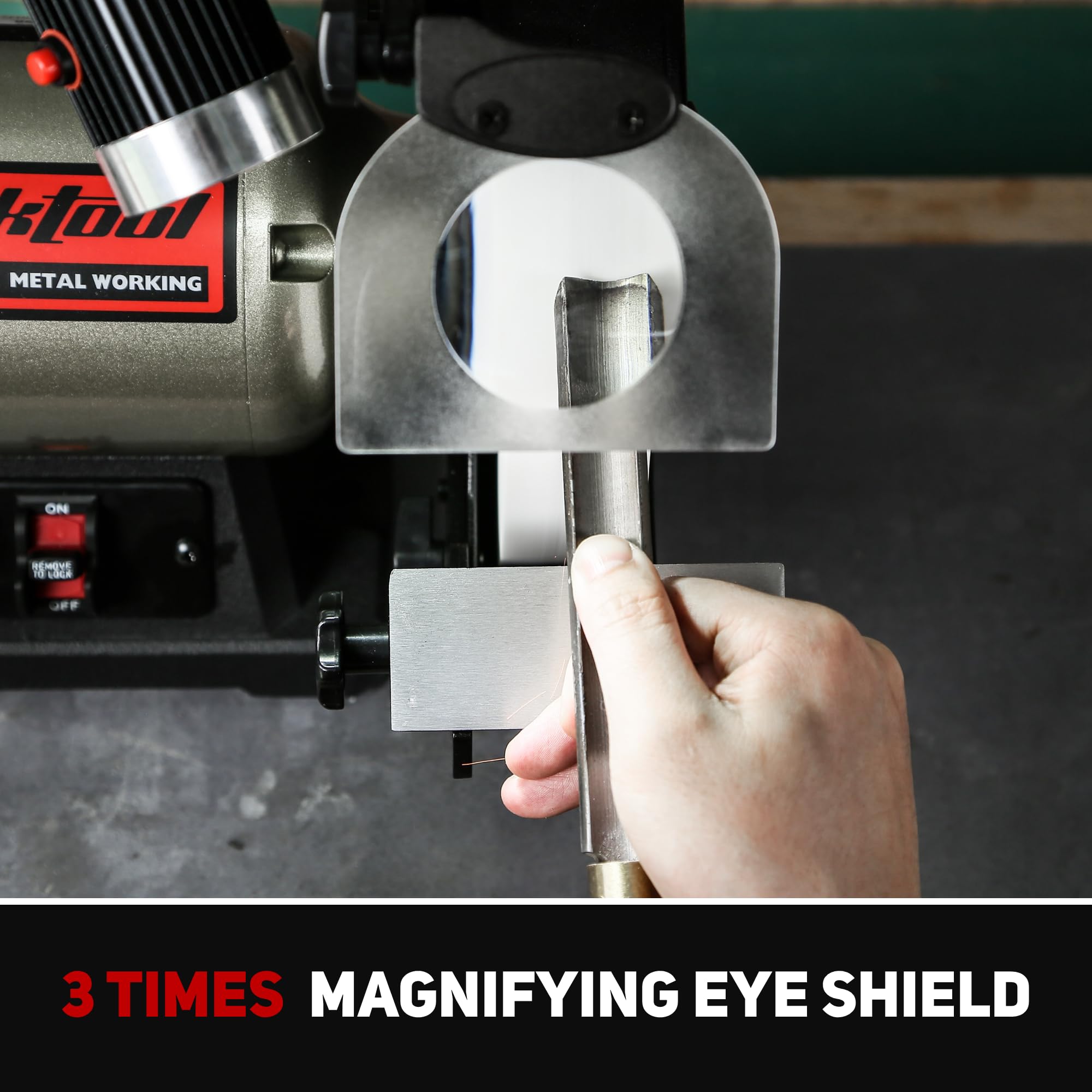 Bucktool safety switch with key enhances operator safety and control.