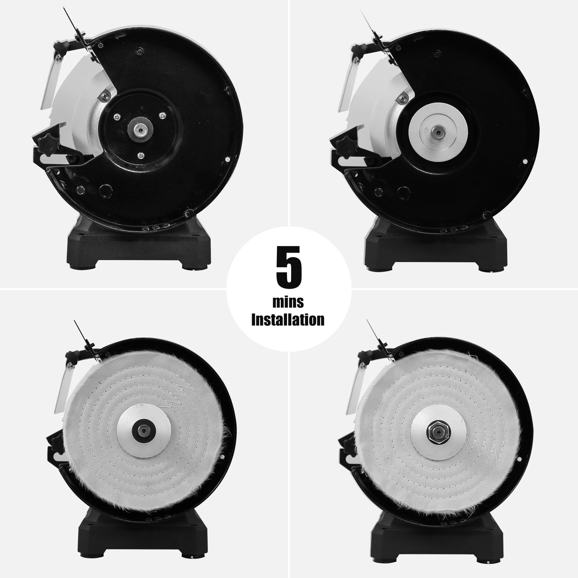Bucktool TDS200DS aluminum tool rest right for precise positioning.